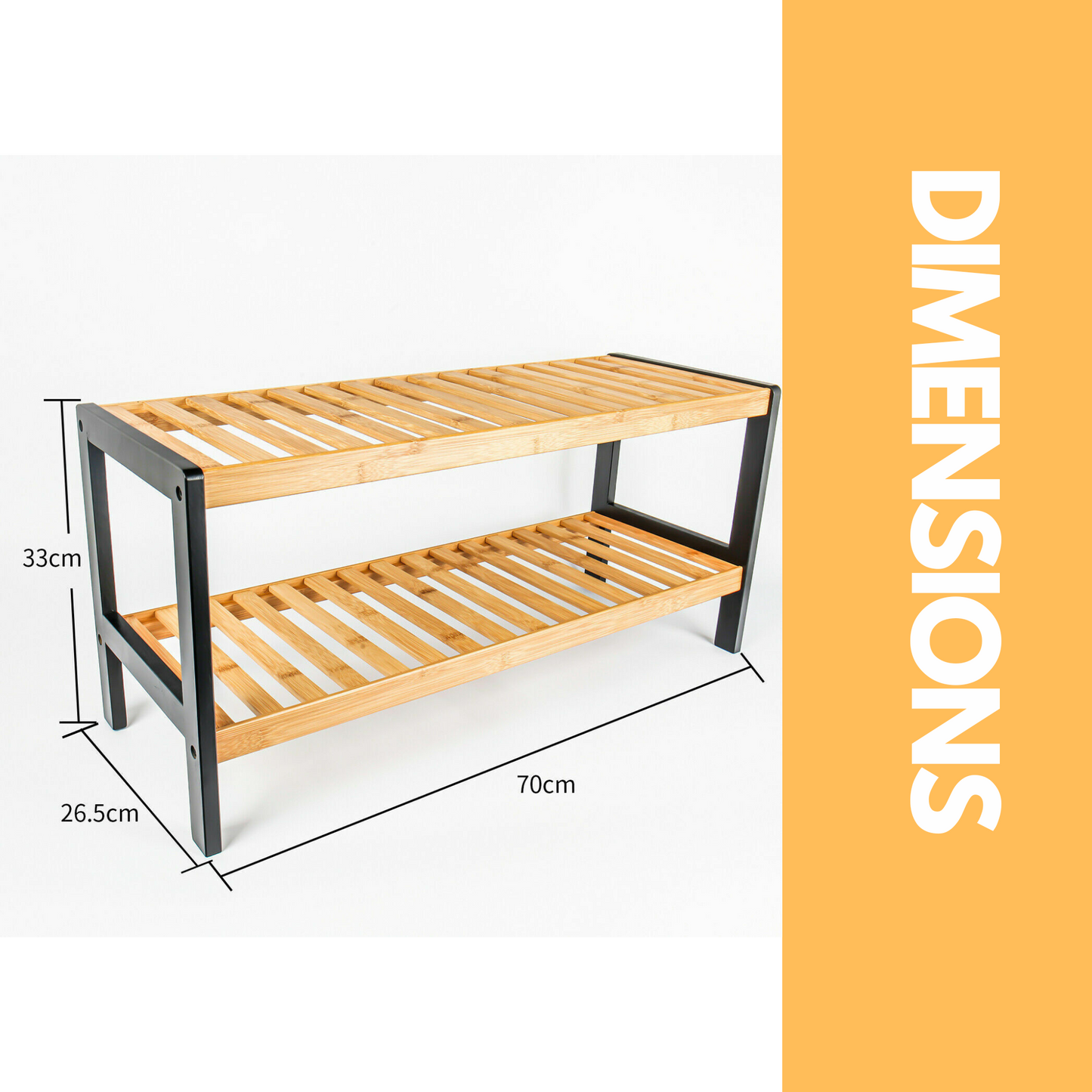 2-tier bamboo shoe rack