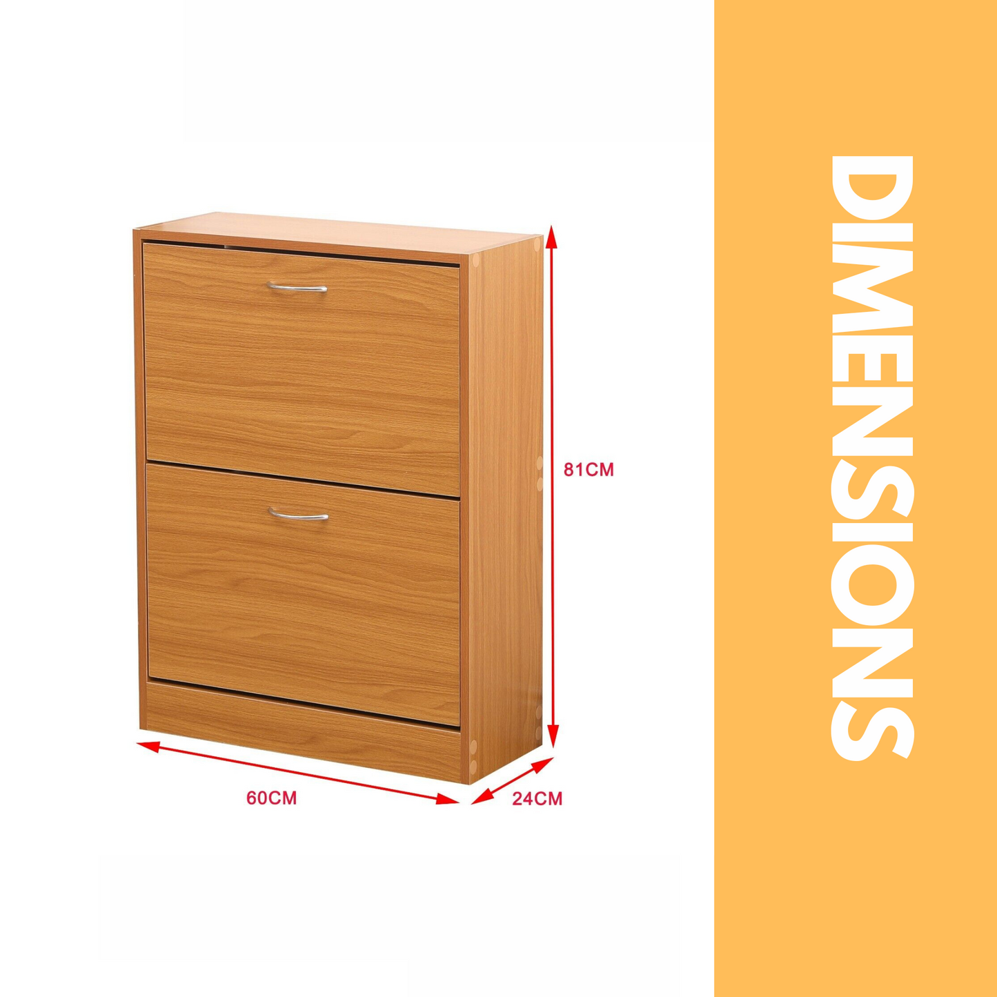 2 drawer shoe storage cabinet pine