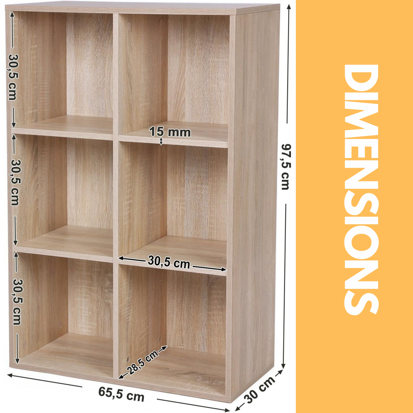 6 cube storage unit bookcase oak