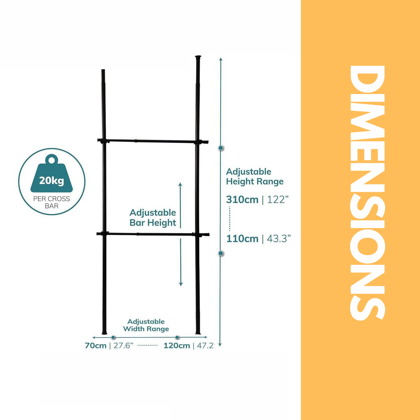 adjustable telescopic heavy duty clothes rail