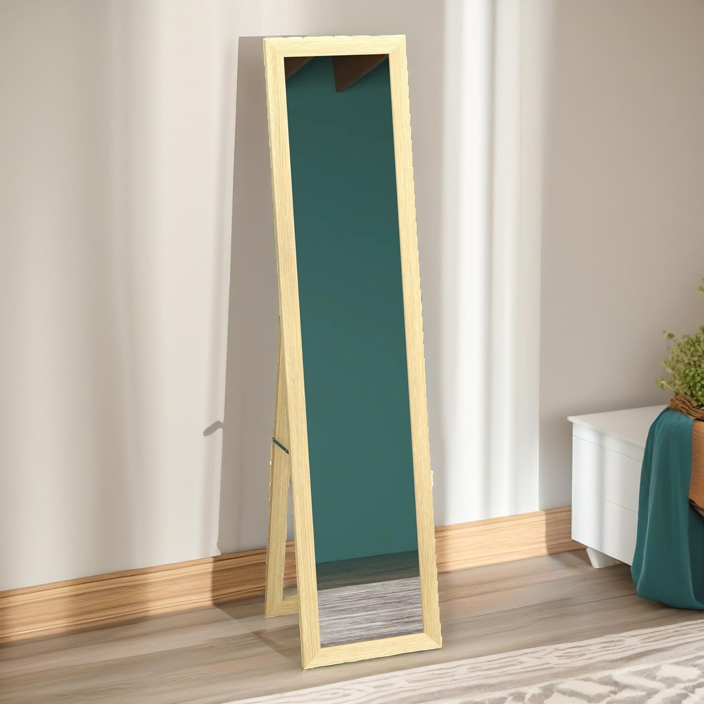 rustic full length mirror freestanding or hanging natural