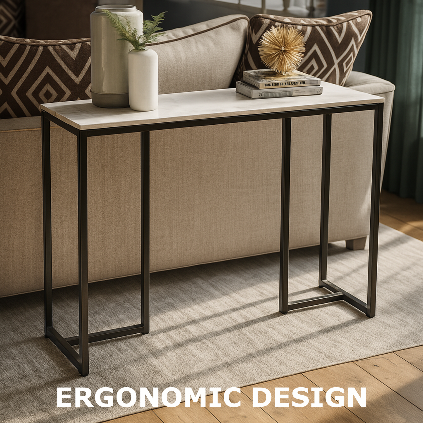 faux marble console table