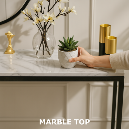 Faux Marble Console Table