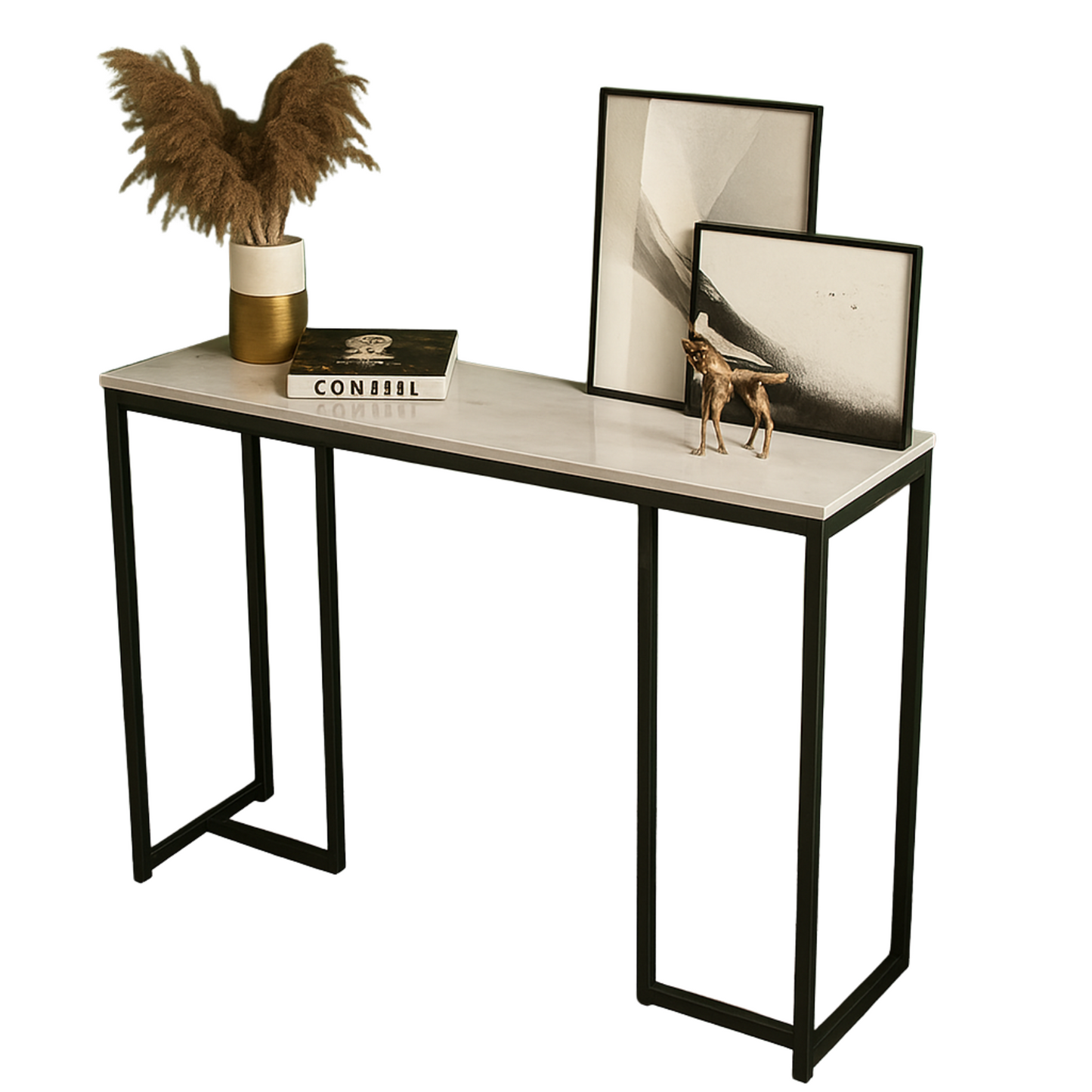 faux marble console table