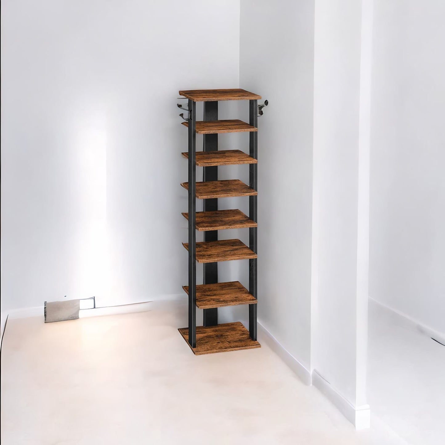 narrow 8-tier vertical shoe rack