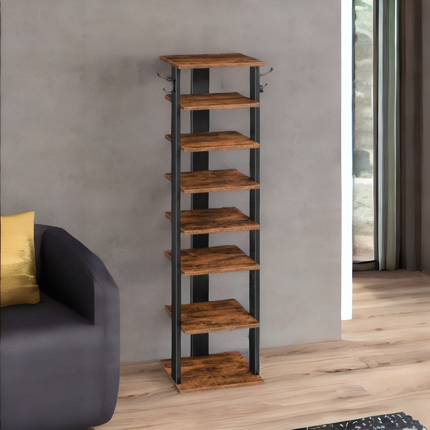 narrow 8-tier vertical shoe rack