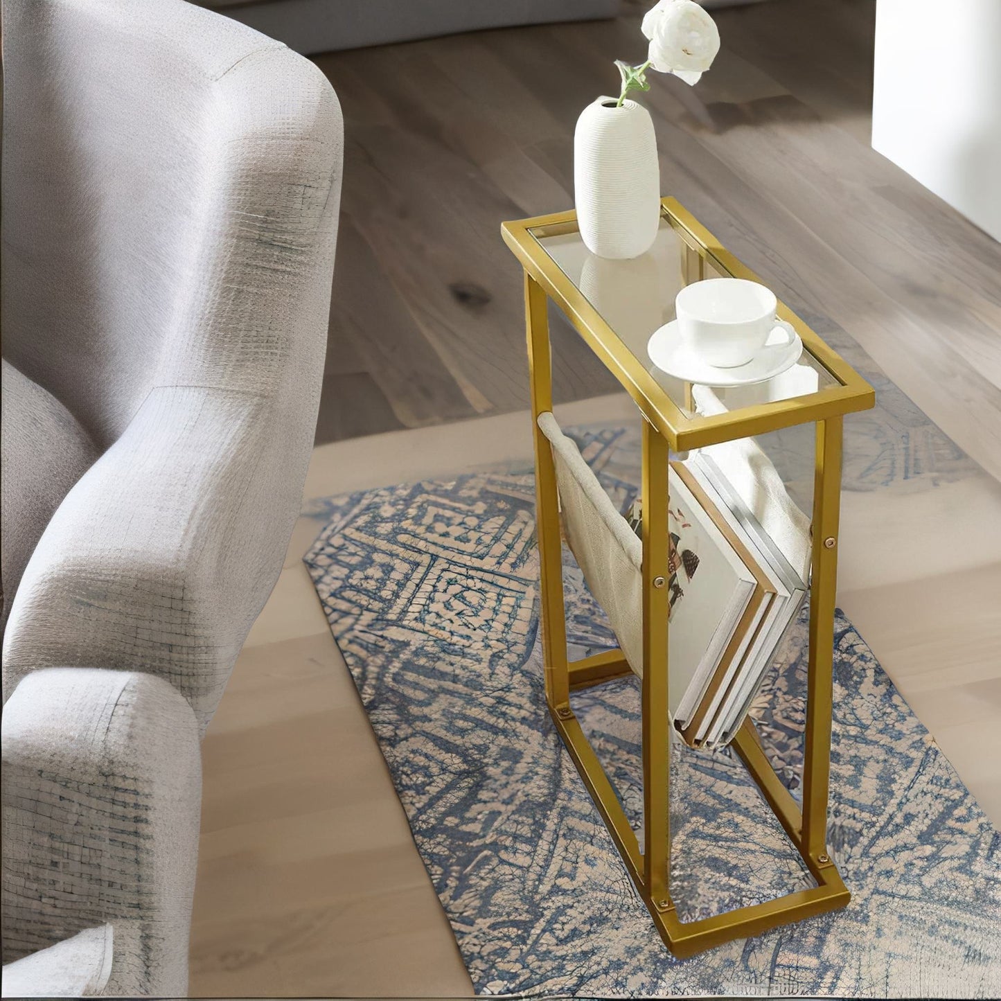 gold side table