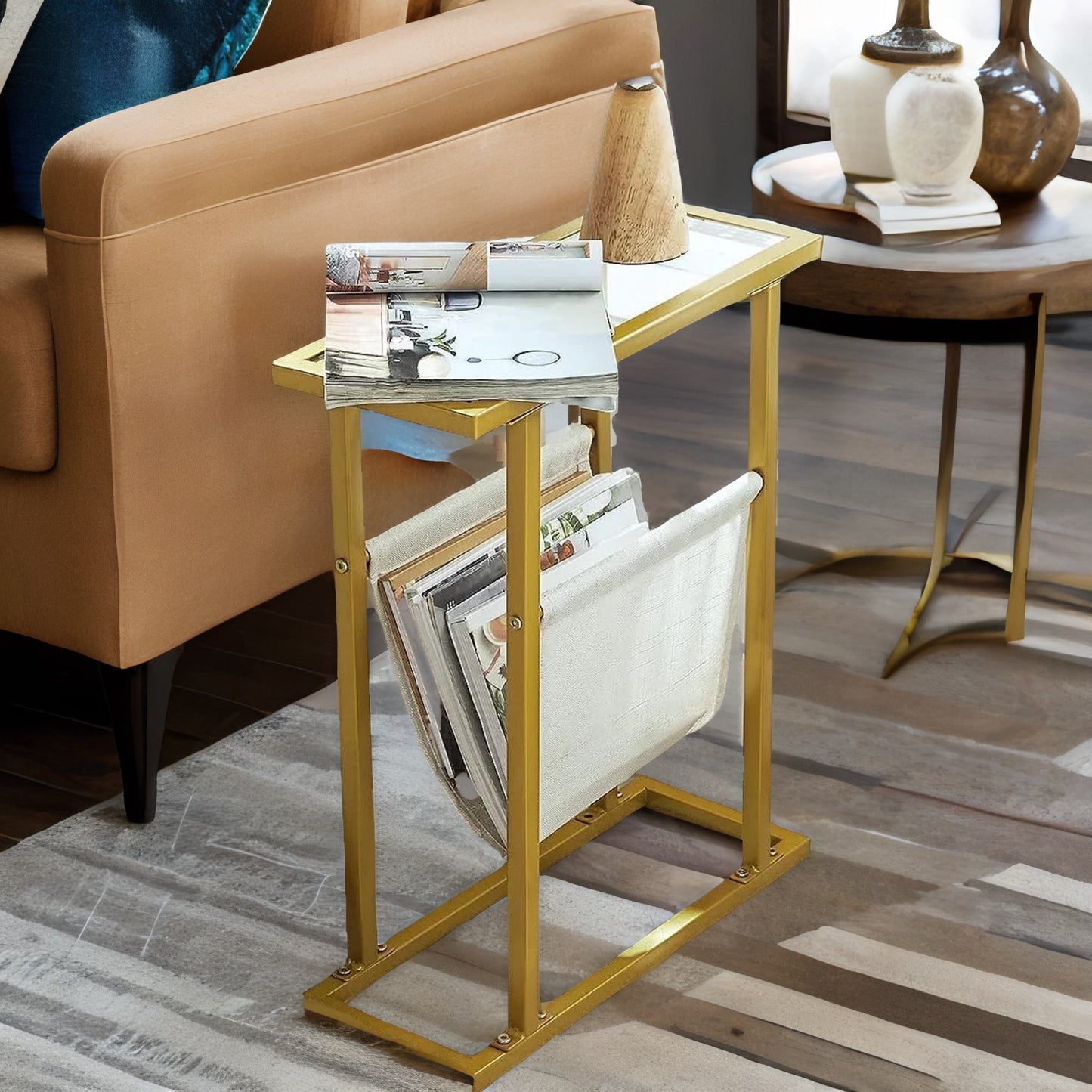 gold side table