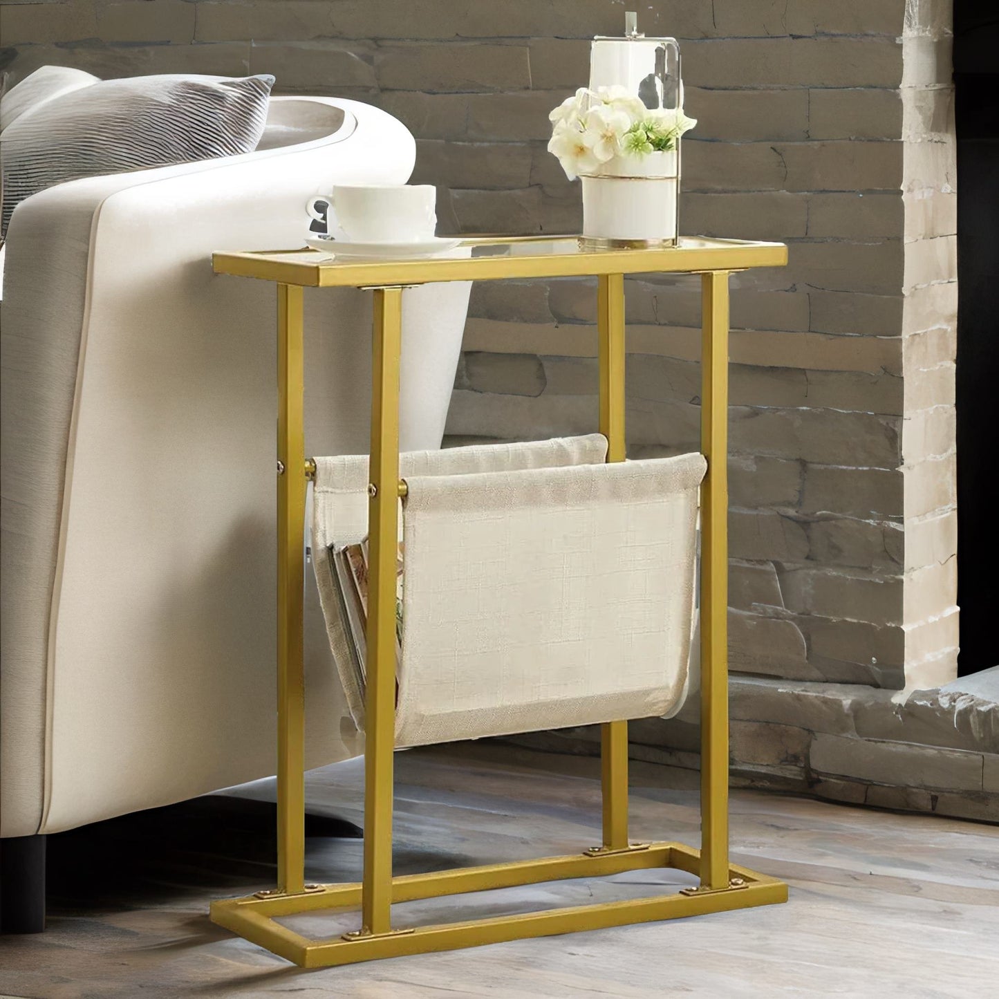 gold side table