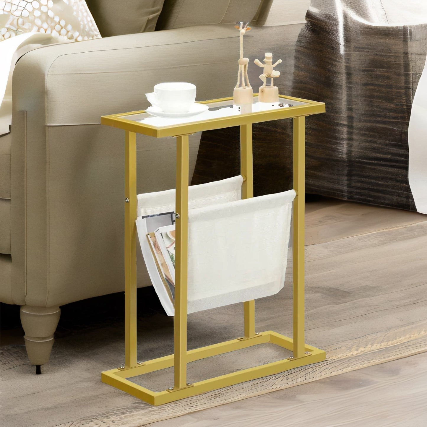 gold side table