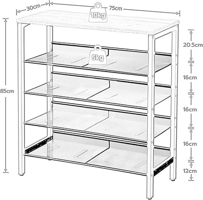 5-Tier Shoe Rack Greige