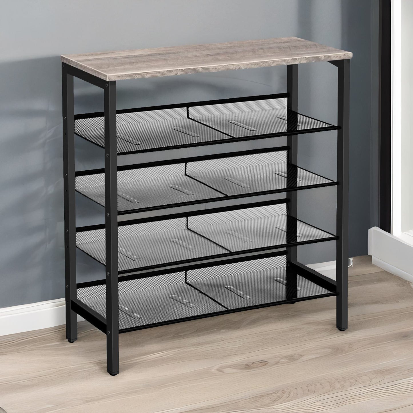 5-tier shoe rack greige