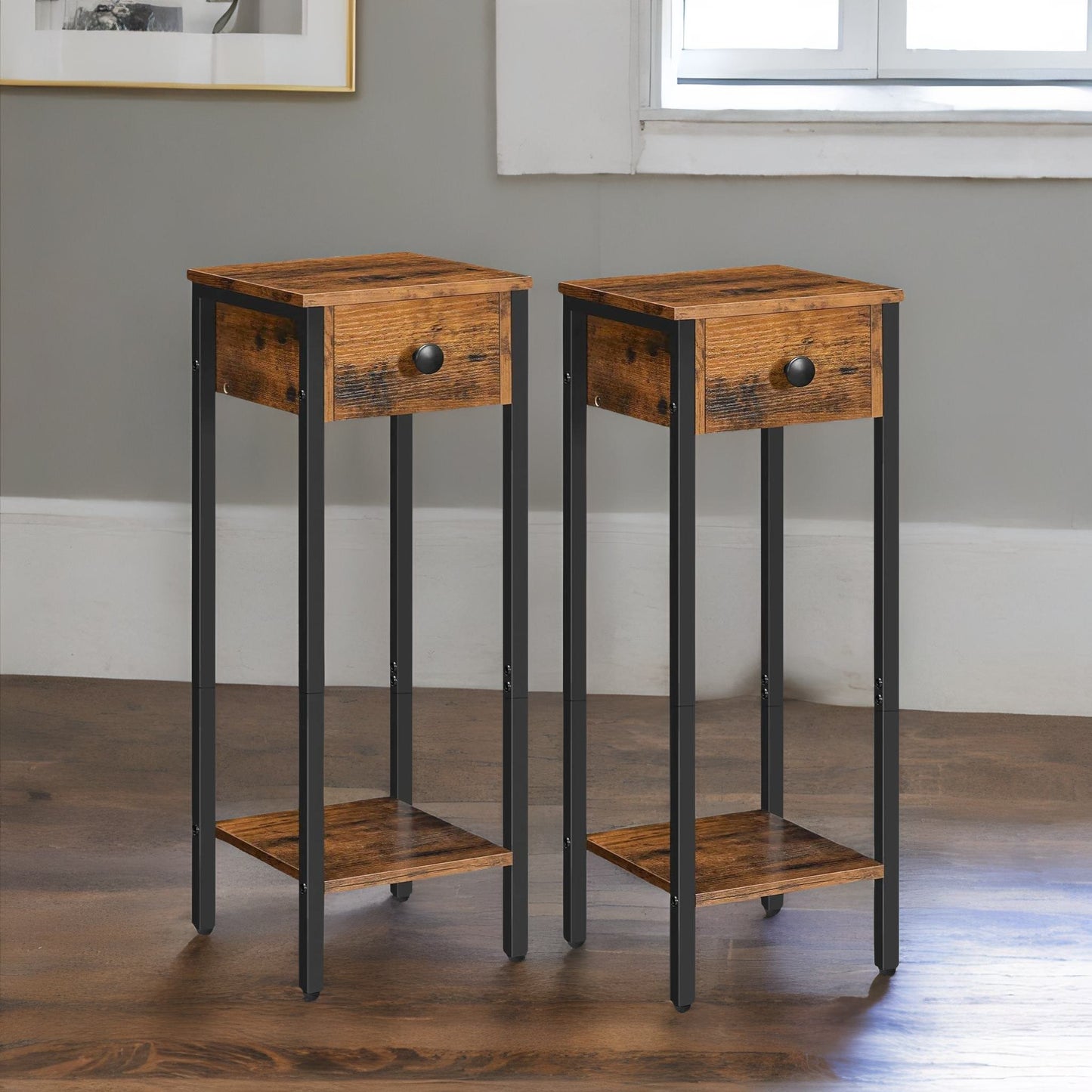 set of 2 slim side tables