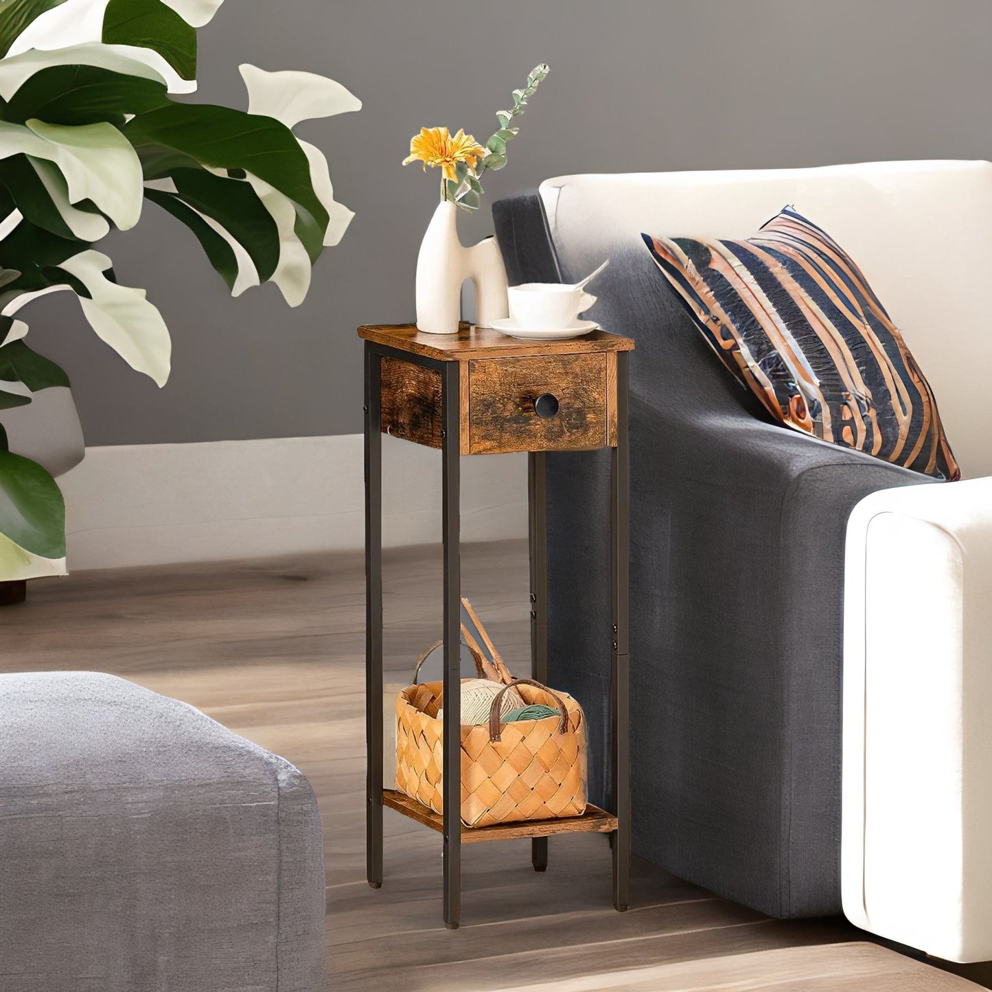 set of 2 slim side tables