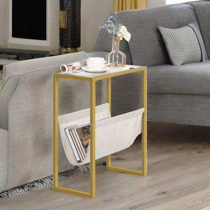 Sofa End Table with Fabric Magazine Holder