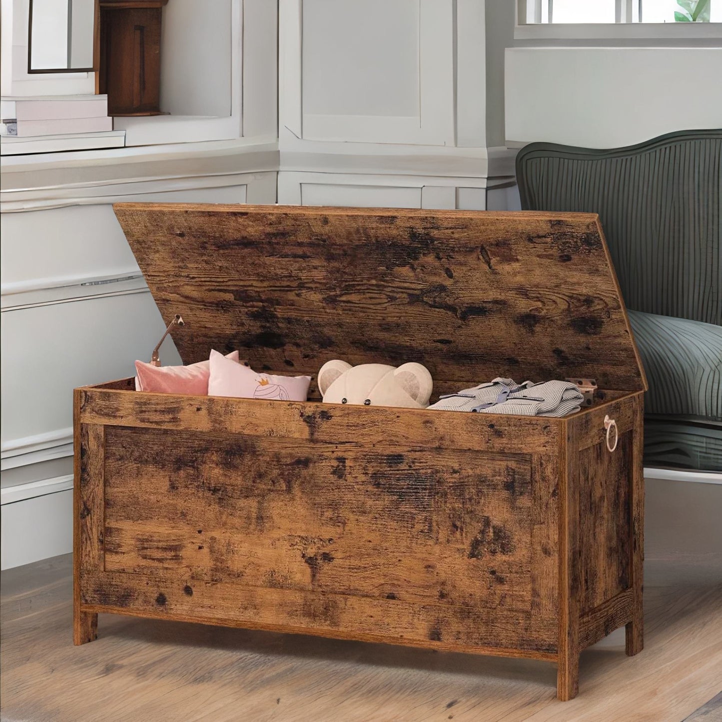 wooden storage chest