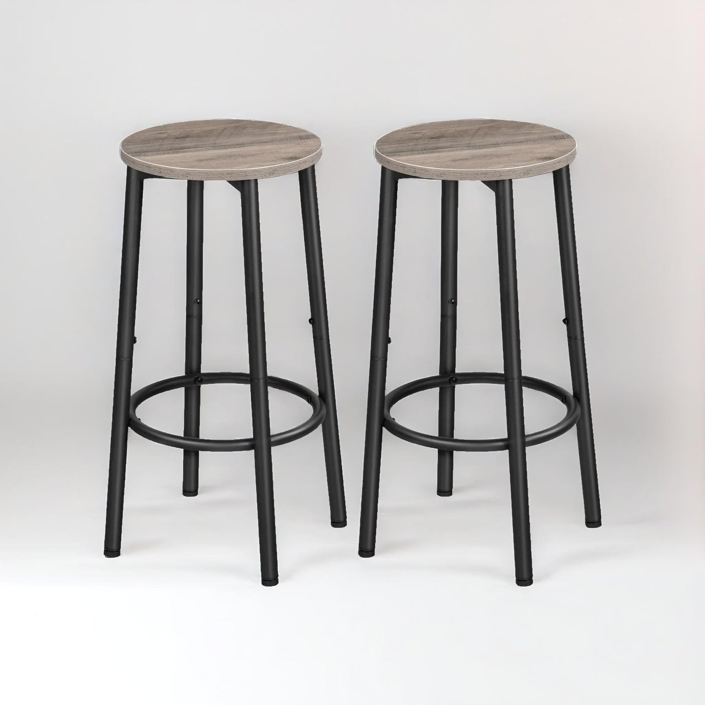 set of 2 bar stools greige