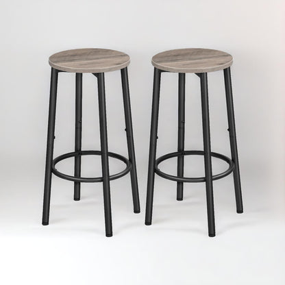 Set of 2 Bar Stools Greige