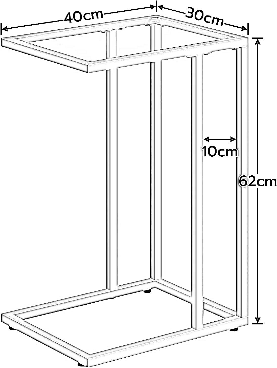 set of 2 tempered glass sofa side table