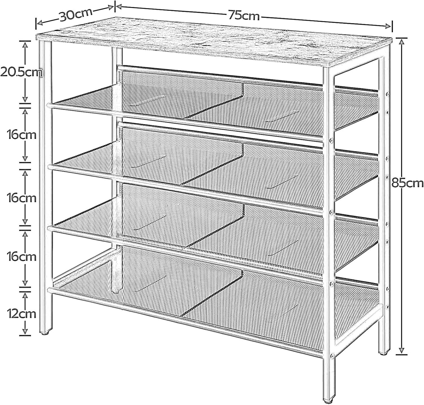 5-tier shoe organizer shelf