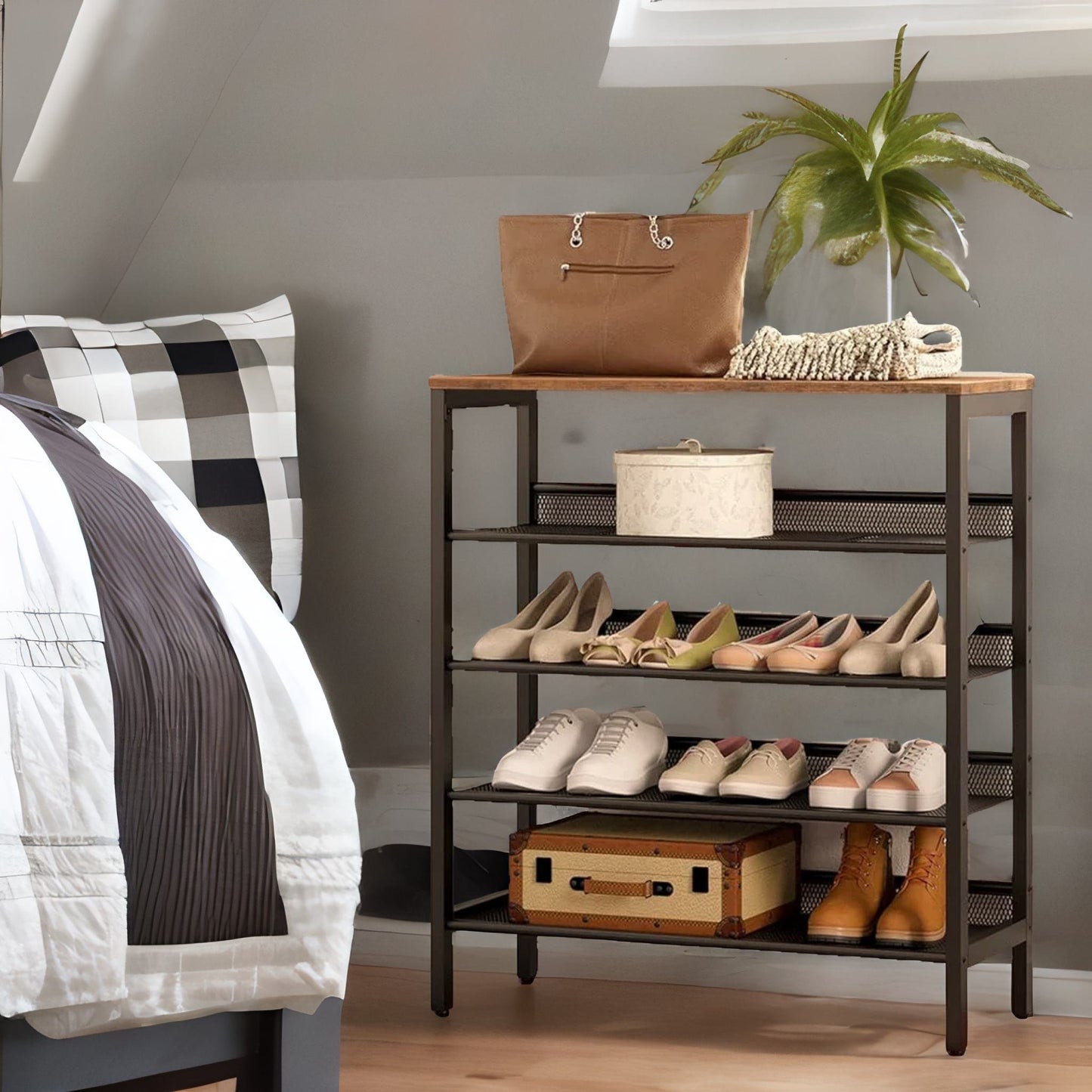 5-tier shoe organizer shelf