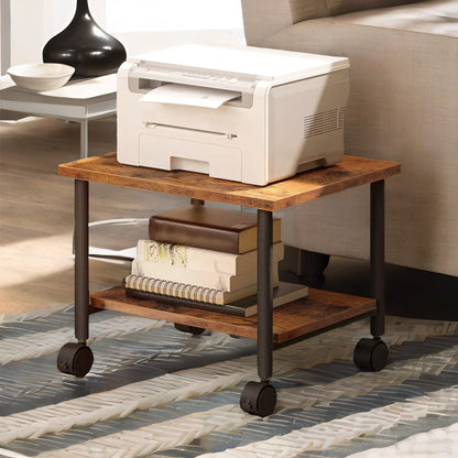 2-Tier Printer Cart with Storage Shelf