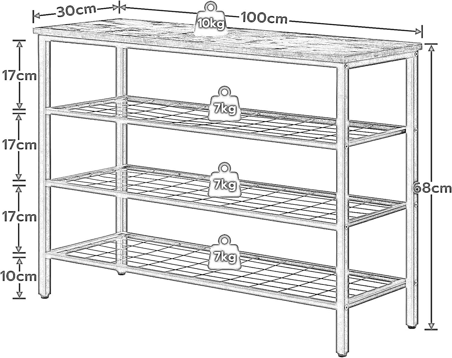 4-tier shoe rack