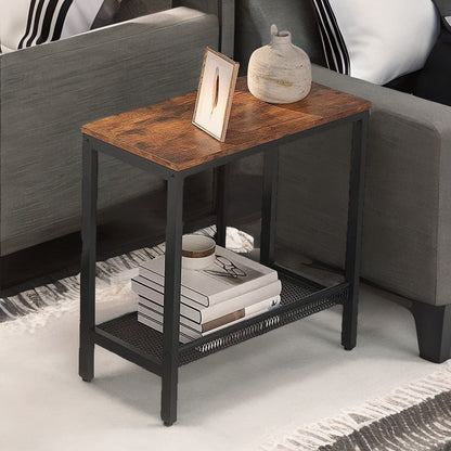 Small Side Table with Flat or Slant Adjustable Shelf