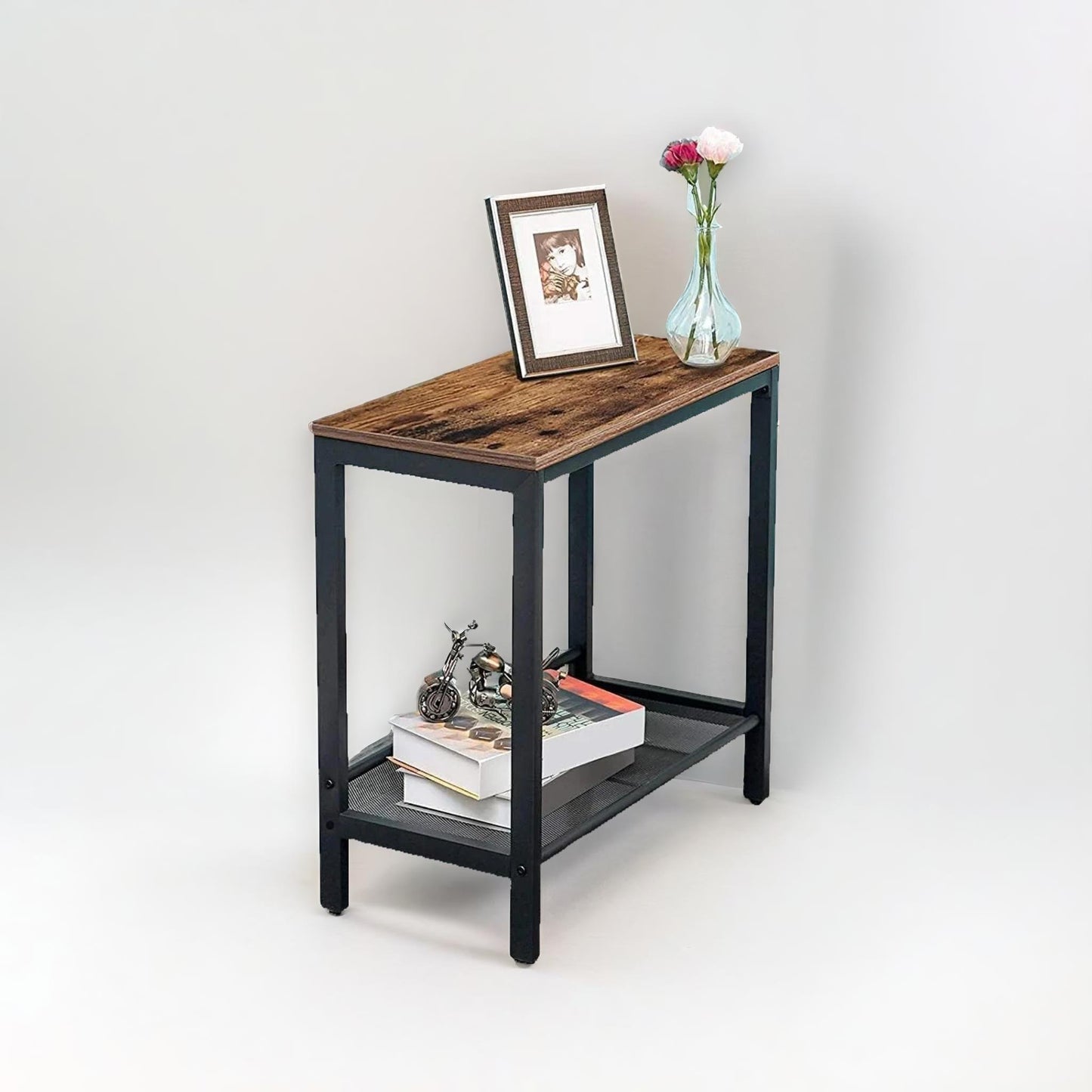 small side table with flat or slant adjustable shelf