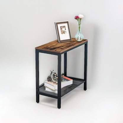 Small Side Table with Flat or Slant Adjustable Shelf