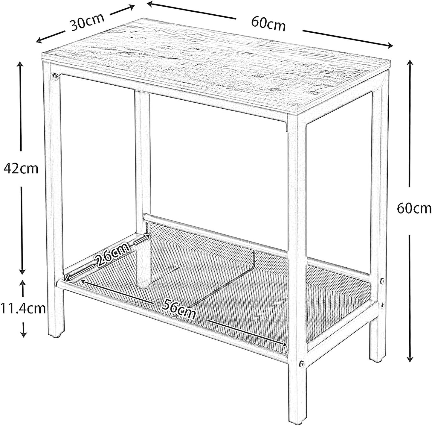 small side table with flat or slant adjustable shelf