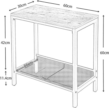 Small Side Table with Flat or Slant Adjustable Shelf