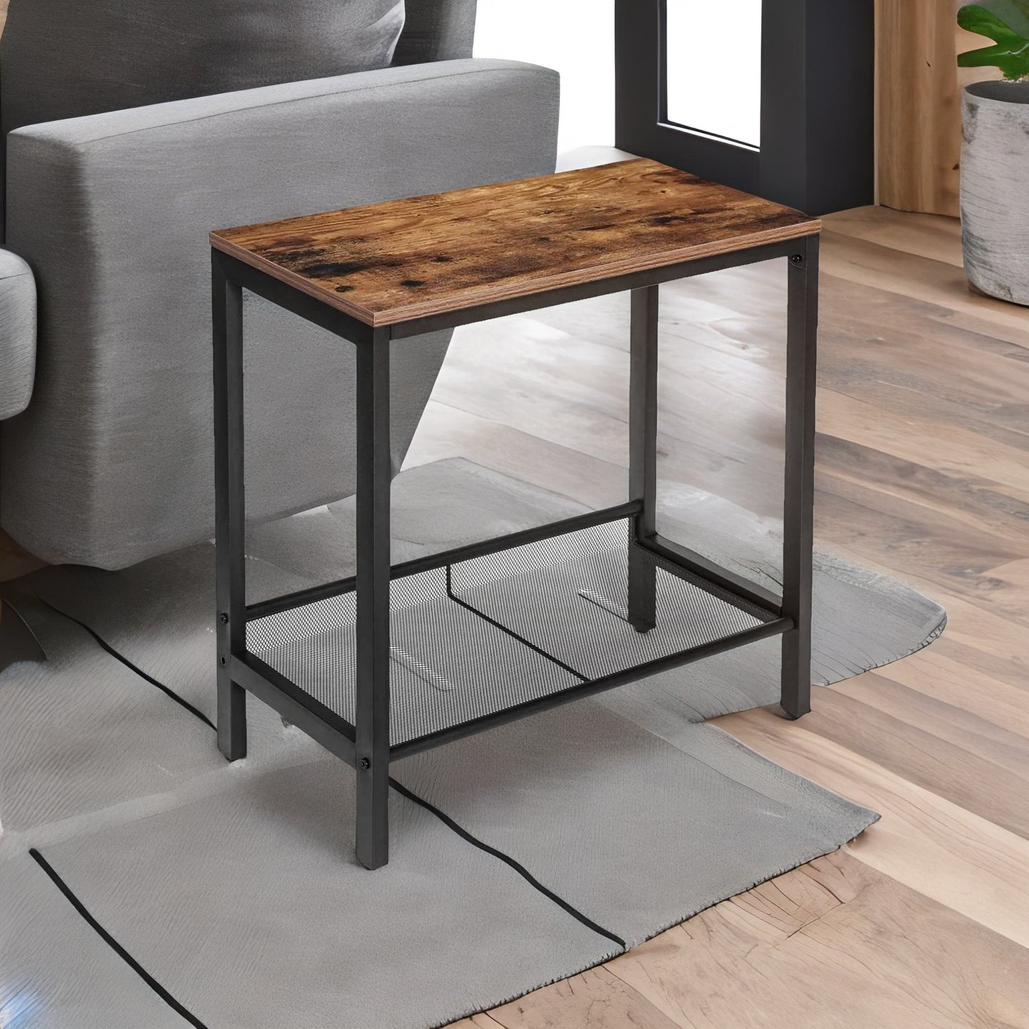 small side table with flat or slant adjustable shelf