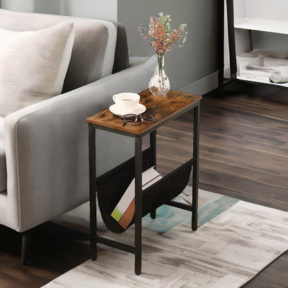 Slim Sofa Side Table with Magazine Holder Sling