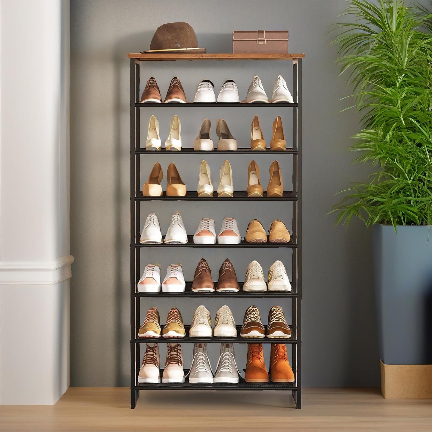 8-tier shoe rack with detachable mesh