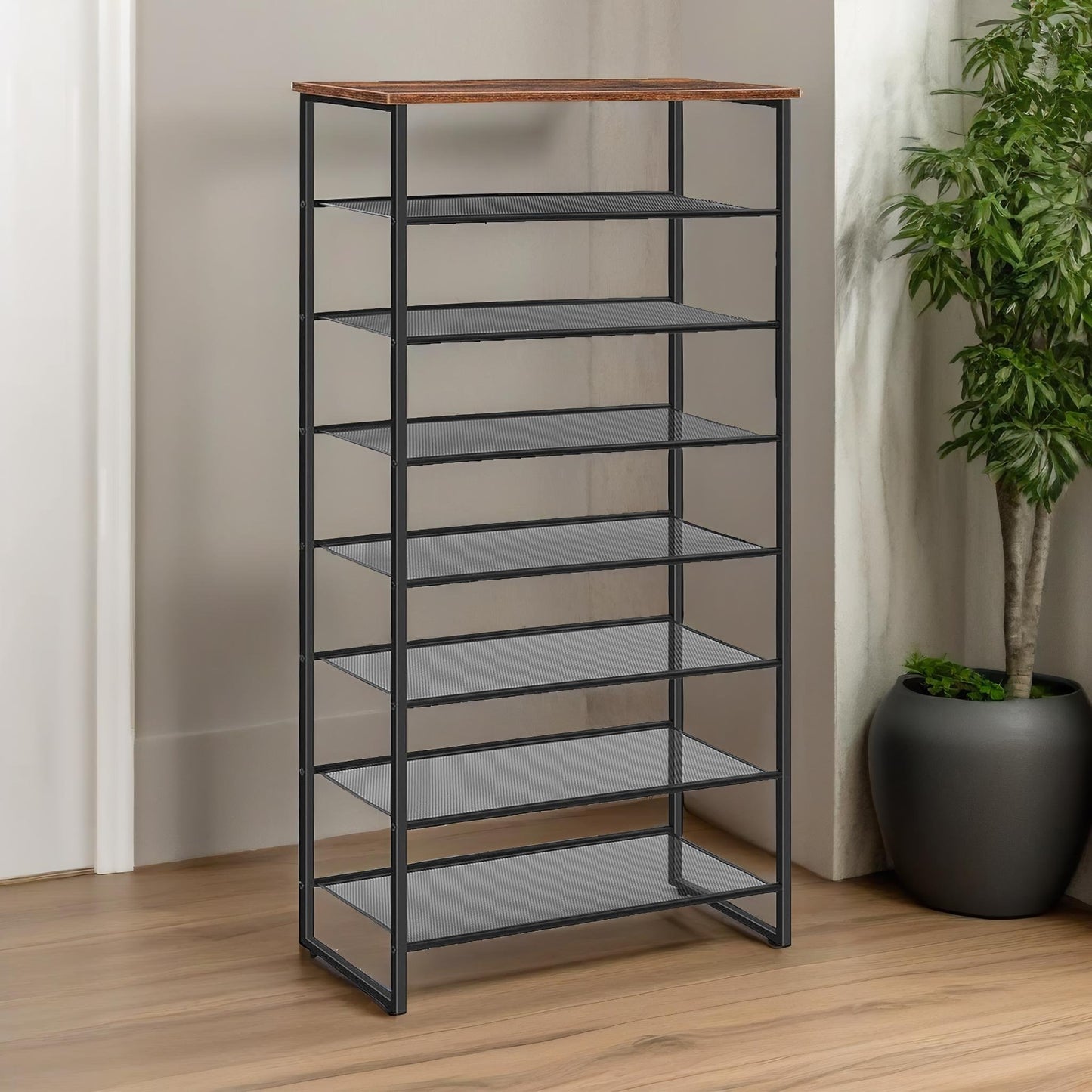 8-tier shoe rack with detachable mesh