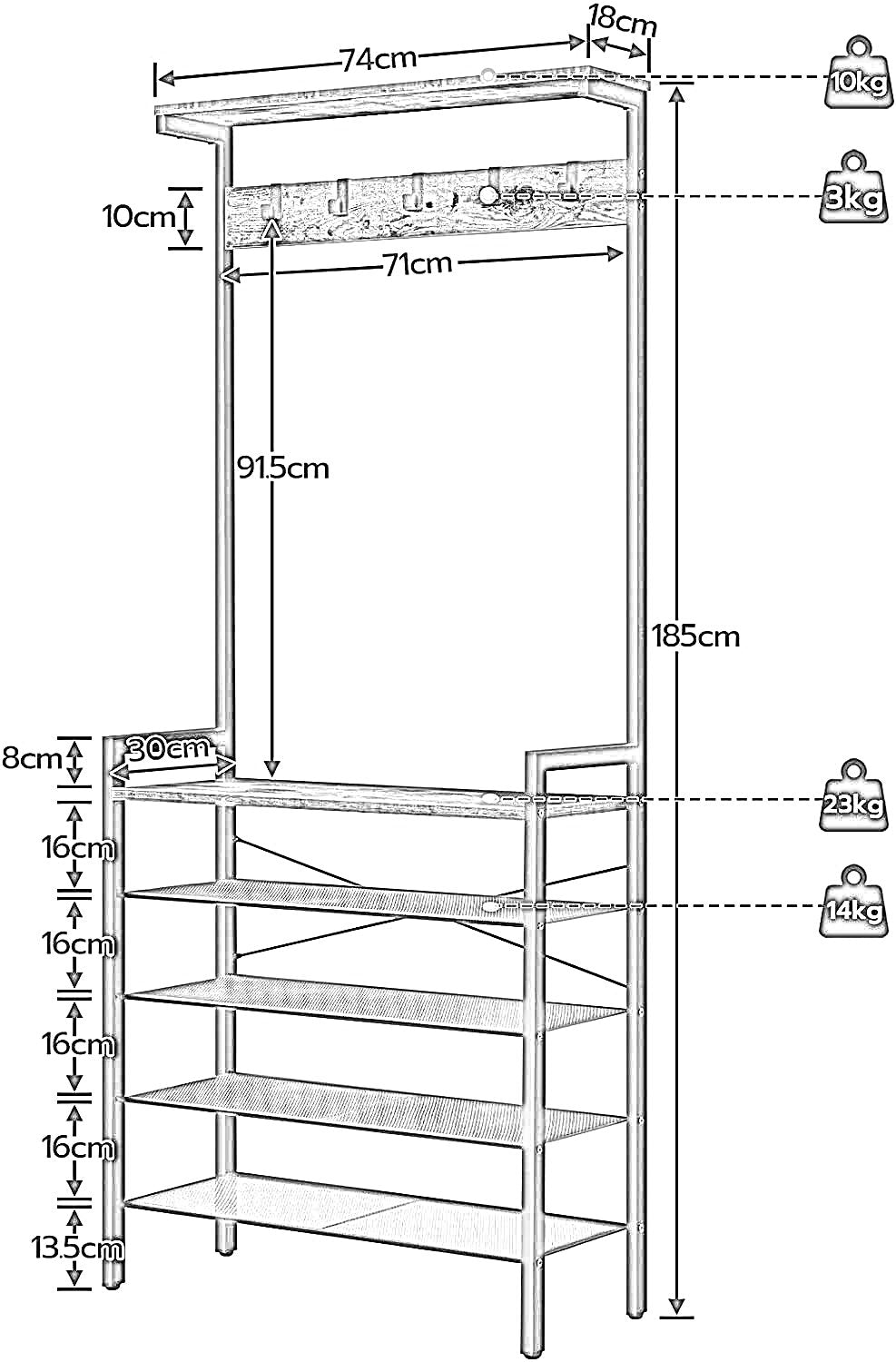 industrial hall tree large hall stand