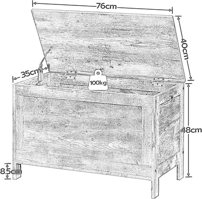 Wooden Large Storage Box with Lid