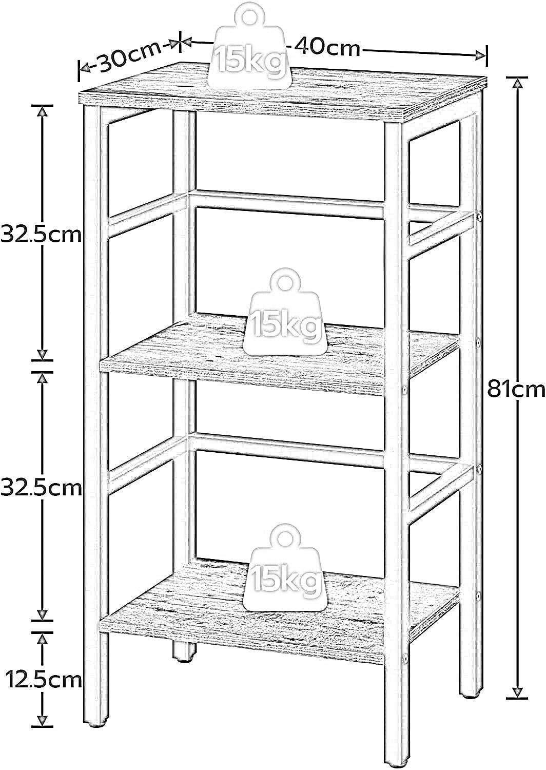 3-layer bookshelf