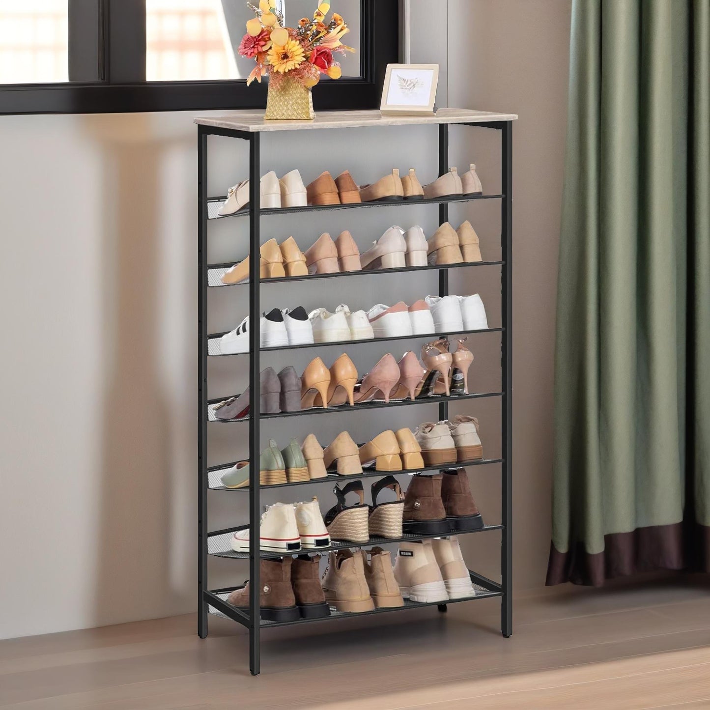 tall shoe shelf for 21-28 pairs of shoes