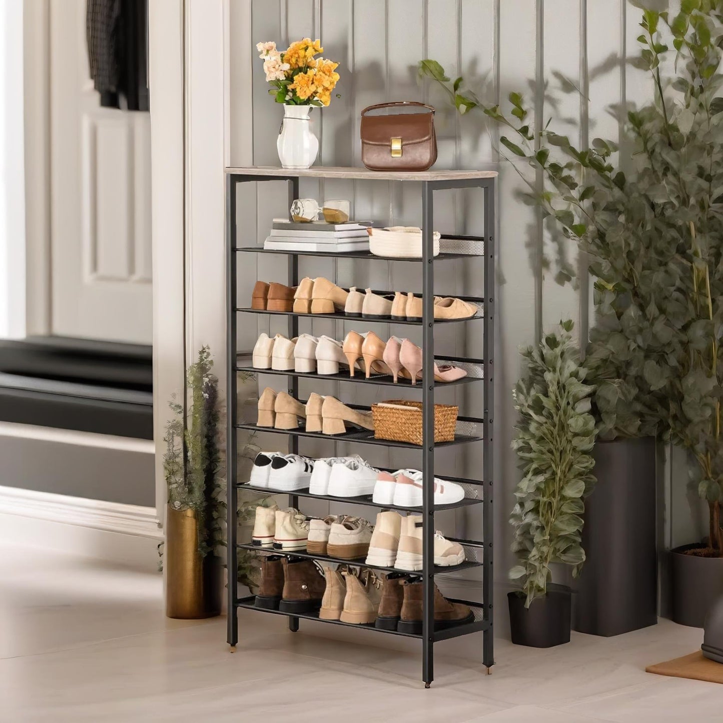 tall shoe shelf for 21-28 pairs of shoes