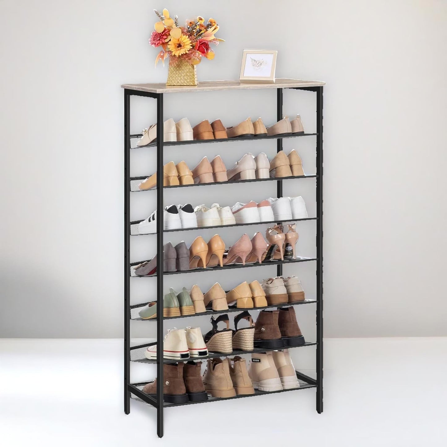 tall shoe shelf for 21-28 pairs of shoes