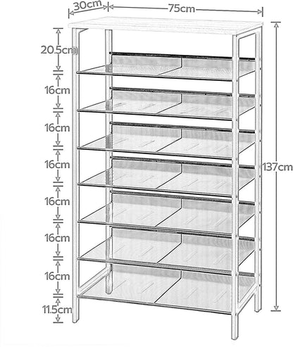 Tall Shoe Shelf for 21-28 Pairs of Shoes