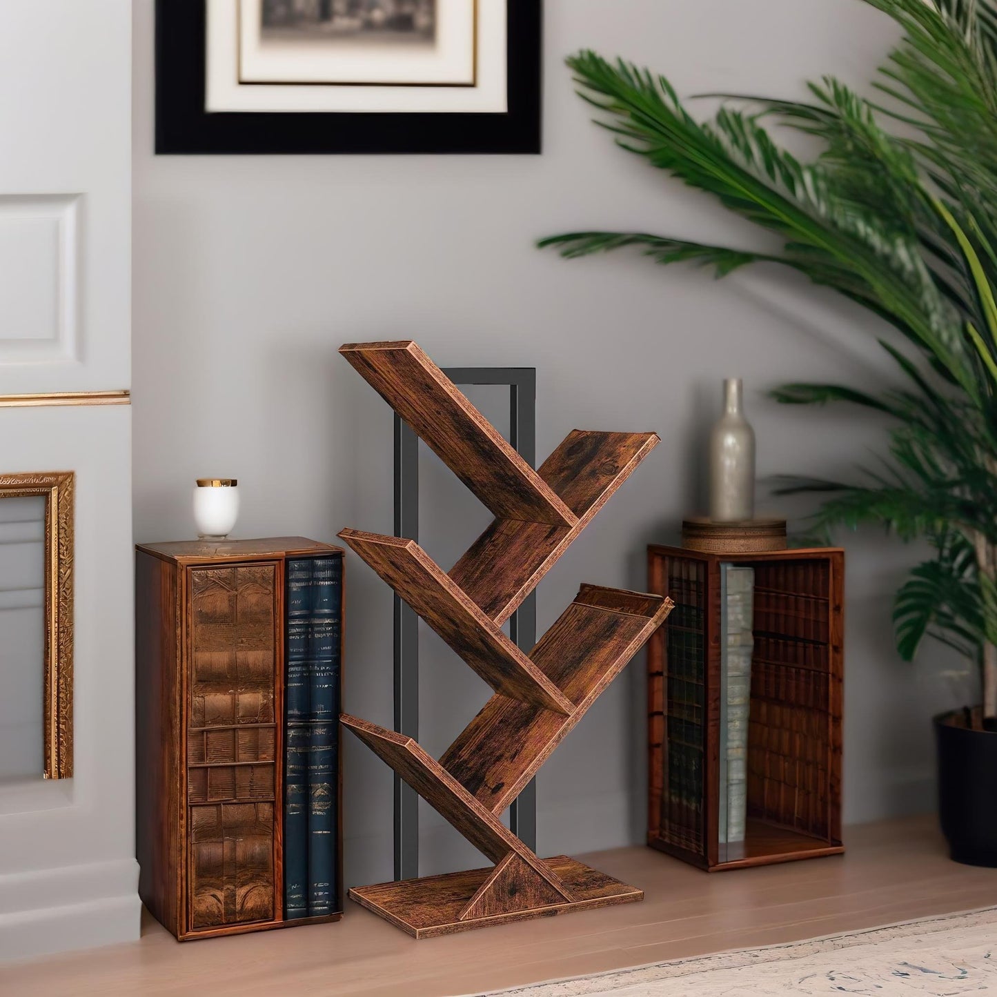 desk tree bookshelf