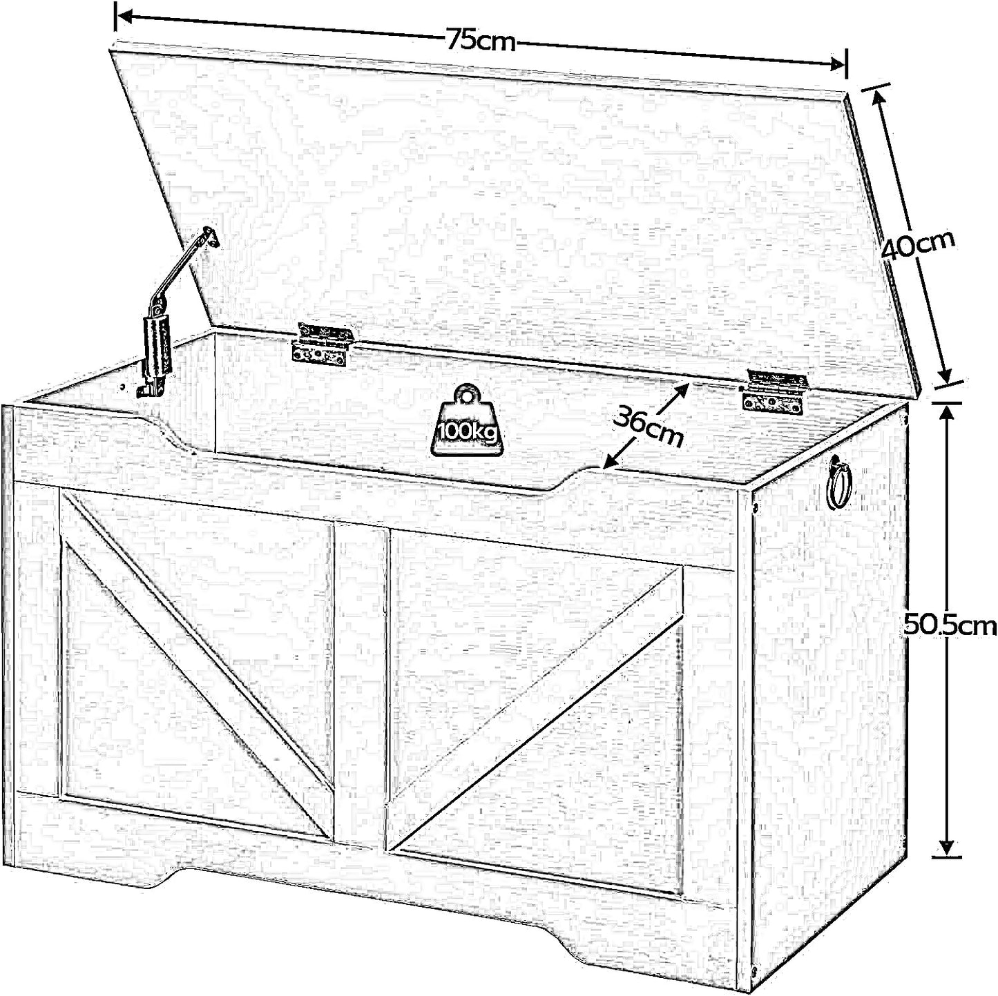 kids wooden storage box white