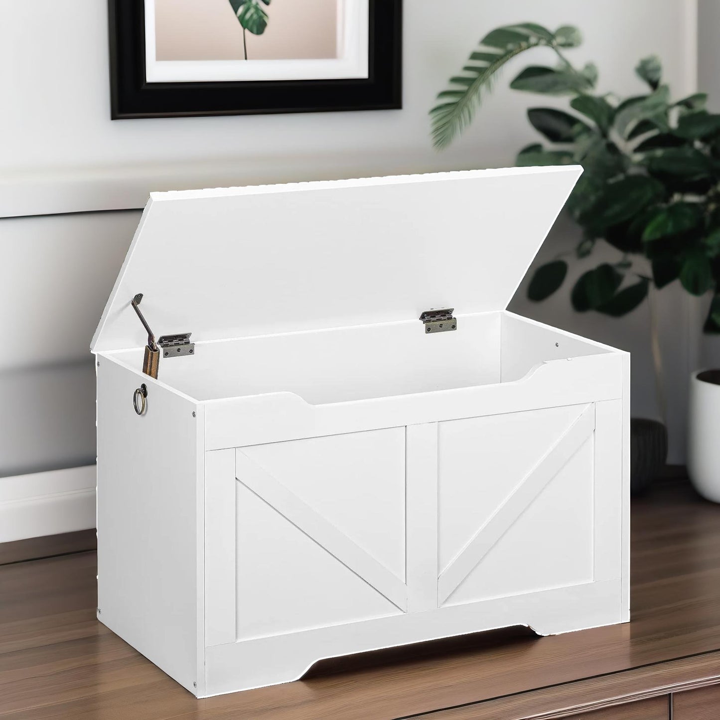 kids wooden storage box white