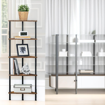 5 Tier Corner Shelf Brown