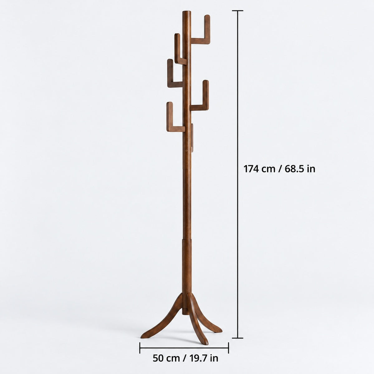 freestanding bamboo coat rack with 6 hanging hooks