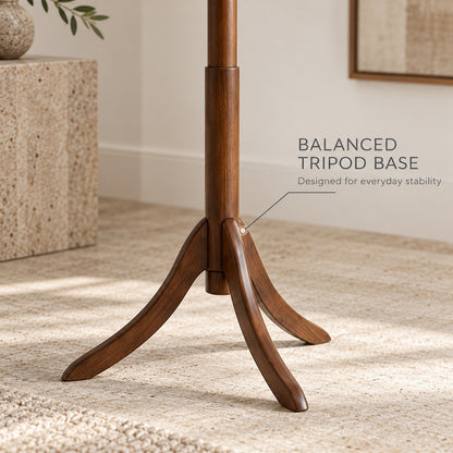 Freestanding Bamboo Coat Rack with 6 Hanging Hooks