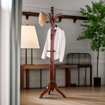 Wooden Coat Stand With 13 Hooks